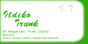 ildiko trunk business card